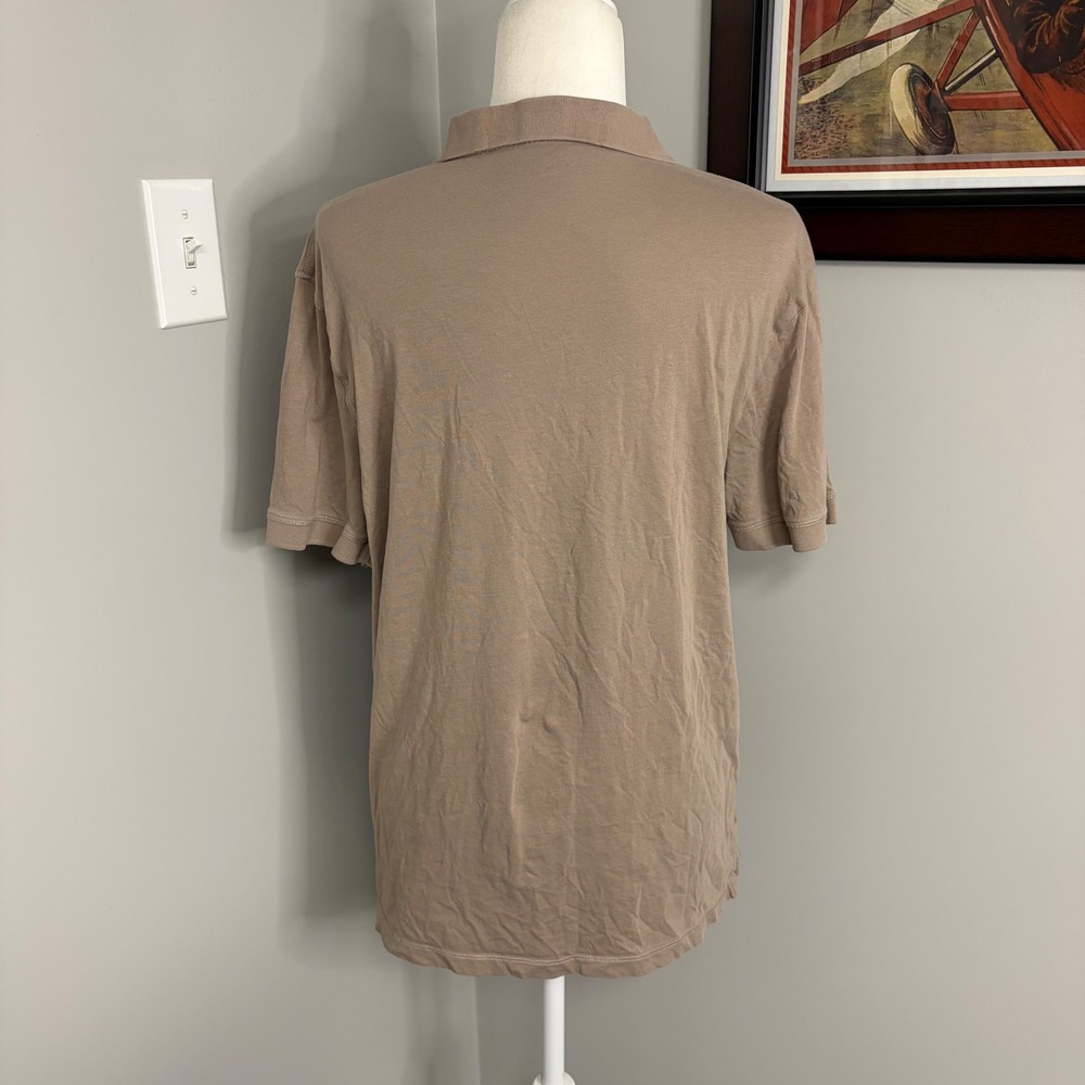 AllSaints Reform Polo Shirt Mens XL Slim Fit Organic Cotton Short Sleeve - Picture 3 of 8